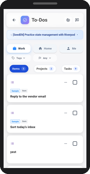 Priotrix Work / Home / Me feature screenshot